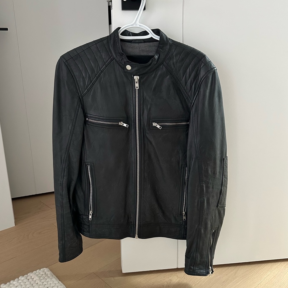 Danier Black Leather Bomber Jacket (Men’s)